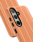 Glossy orange with white stripes Tough Phone Case |Mood Swings Tough Phone Case | Stylish & Durable Phone Protection