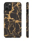 Marble Black and Gold Tough Phone Case