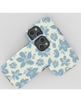 Cream Blue Aesthetic Pastel Floral Pastel phone case Int.