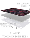 Dark Floral Purple Bow Laptop Case Int.