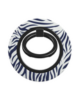 Midnight Blue Animal Print Phone Ring Holder in glossy with blue and white animal print