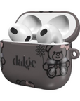 Oh Teddy Earbuds Case featuring glossy designs of cute teddies with pink bow.