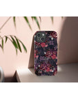 Dark Floral Purple Bow Tough Phone Case | Ultimate Protection