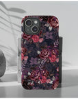 Dark Floral Purple Bow Tough Phone Case | Ultimate Protection