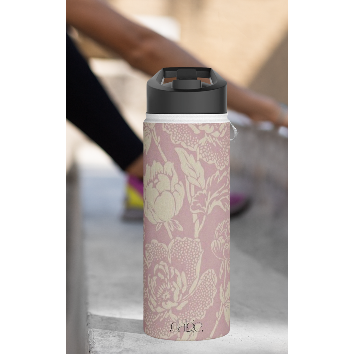Pastel Floral Stainless Steel Water Bottle, Pastel Floral Water Bottle, Floral Vintage Design Drinkware, vintage Drinkware, Trendy water bottle-Mug-Dalge