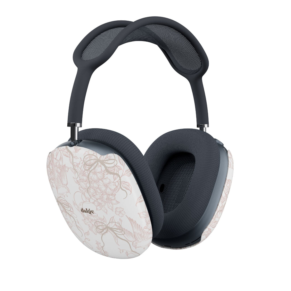 Pale Bouquet Max Cases – Slim, protective AirPods Max cover with elegant blush-toned floral vines and bows in matte or glossy finish.