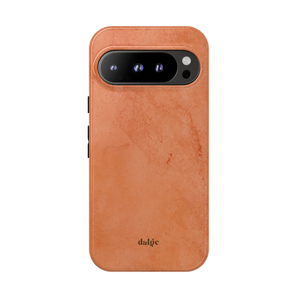 Solid dark orange Tough Phone Case with rustic rusty lines, part of the Pumpkin Pie collection for a rugged and seasonal style.