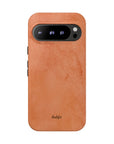 Solid dark orange Tough Phone Case with rustic rusty lines, part of the Pumpkin Pie collection for a rugged and seasonal style.