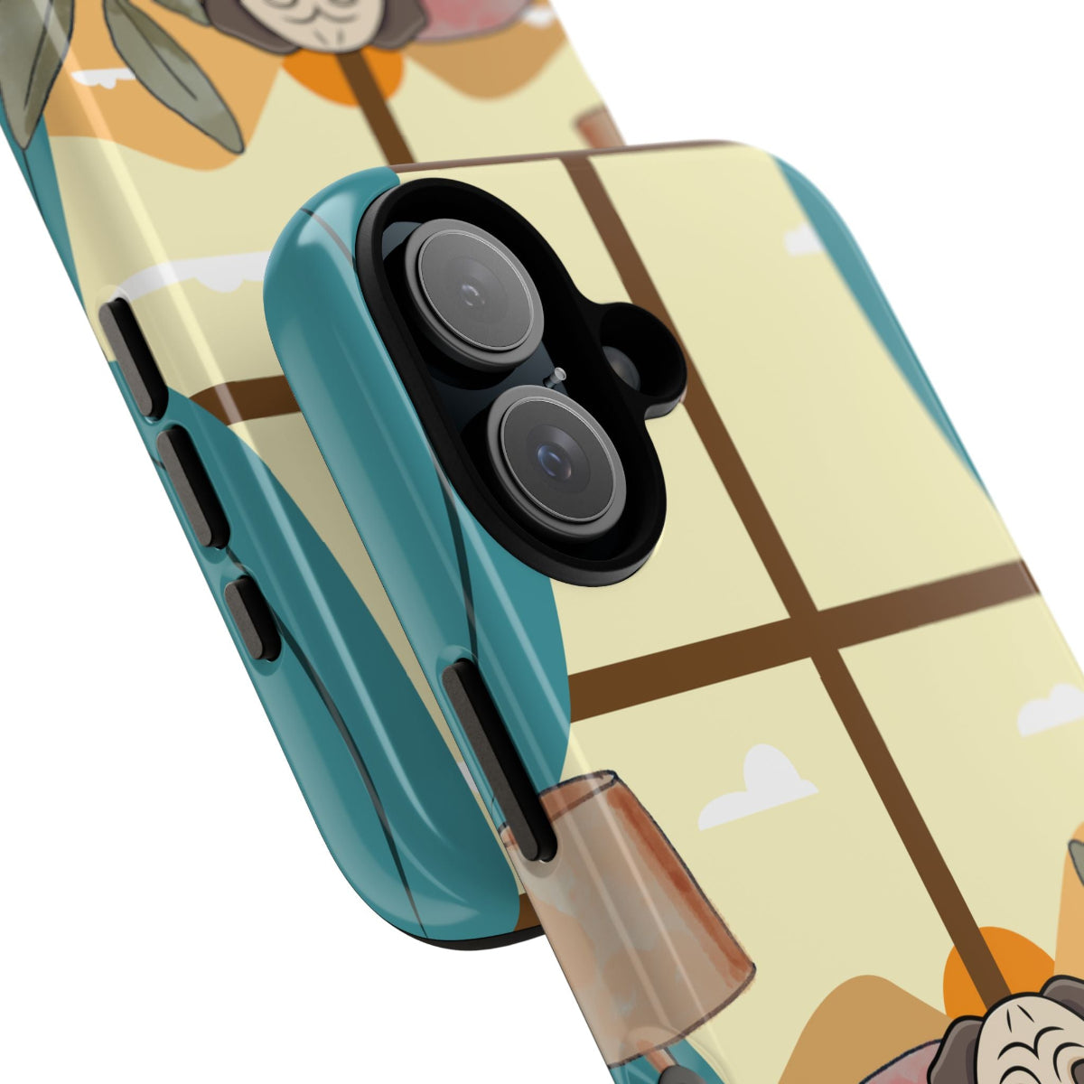 Impact-resistant Ollie Was Sick On Valentine’s case showing a cozy indoor scene, with seamless full-wrap print and shock absorption for phone protection.