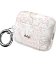 Pale Bouquet Earbuds Case – Slim, glossy protective cover featuring delicate floral lines in soft blush tones for AirPods.