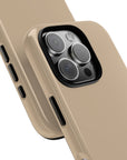 Creme Brulle Tough Phone Case from our Fall Collection Toffee Latte featuring a Taupe Color