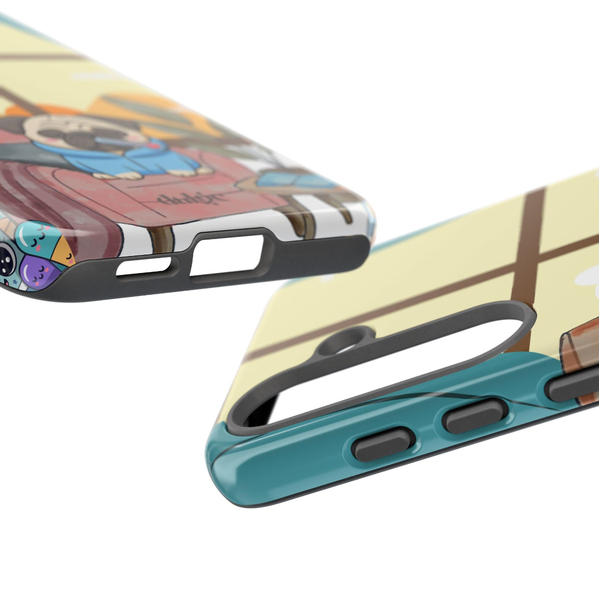 Full-wrap Ollie Was Sick On Valentine’s case featuring a soft, warm scene of Ollie resting in a sunlit room, impact-resistant phone case with beautiful art.