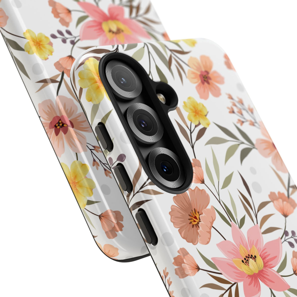 Phone case with floral pattern on a white background