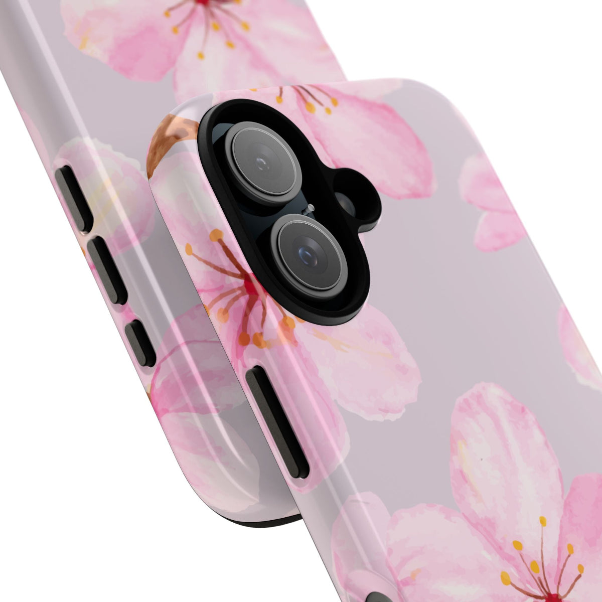 My Bouquet Tough Phone Case | Floral Tough Phone case featuring Pastel Pink Flowers on Pinkish Background 