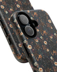 Mysterious Garden Tough Phone Case | Stylish & Durable Phone Protection featuring dark floral designs covering the phone in artistry and style.