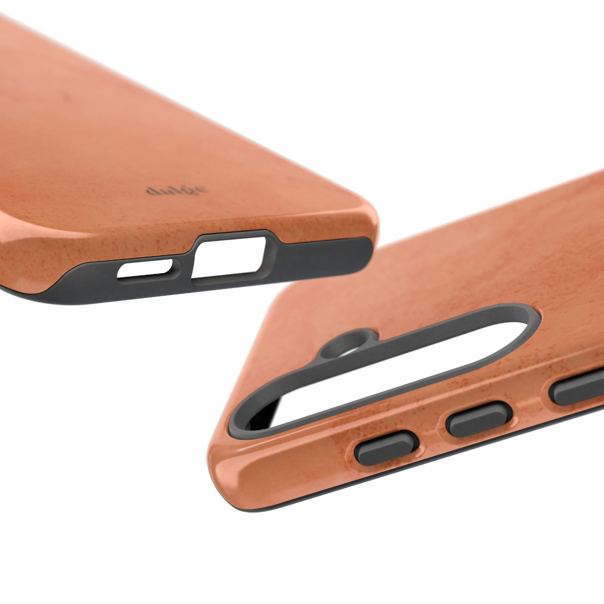 Solid dark orange Tough Phone Case with rustic rusty lines, part of the Pumpkin Pie collection for a rugged and seasonal style.
