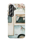 Pick Me Up At 8 Tough Phone Case – Slim, impact-resistant case with vintage watercolor camper and floral scene, available in glossy or matte finish.
