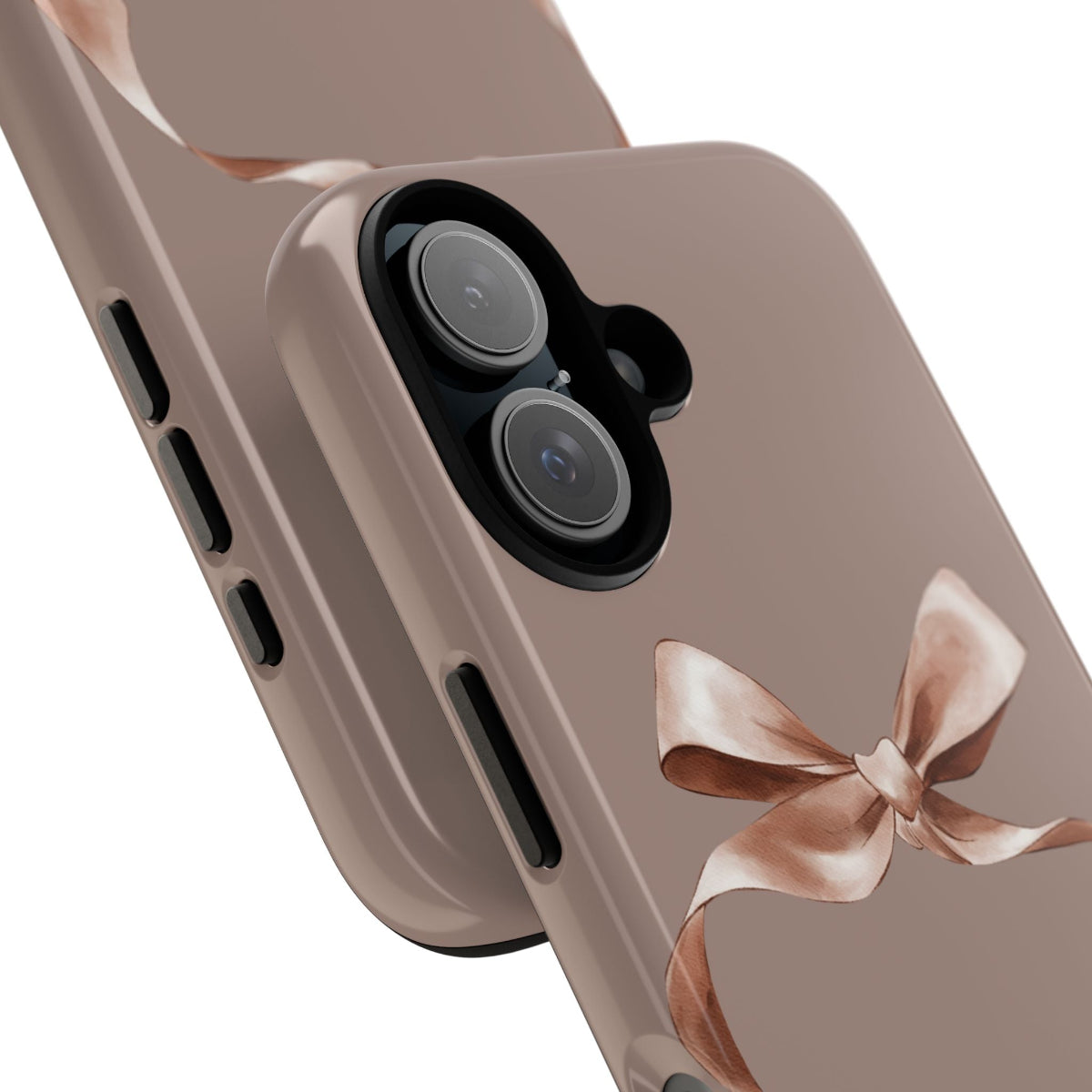Fall-themed tough phone case from the Toffee Latte Collection featuring a pink bow.&quot;
