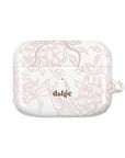 Pale Bouquet Earbuds Case – Slim, glossy protective cover featuring delicate floral lines in soft blush tones for AirPods.