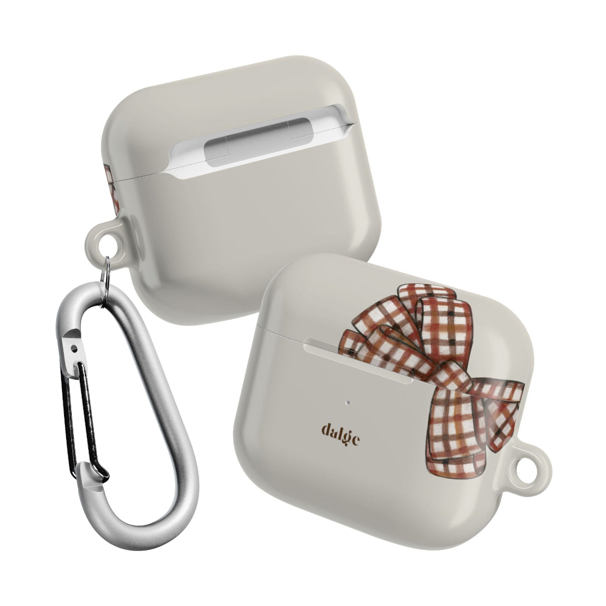 Fall Wedding Glossy AirPods Case | Toffee Latte Collection with Plaid Bow
