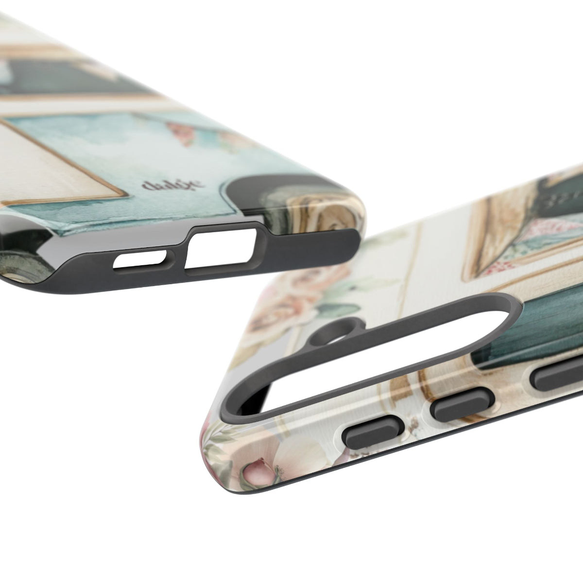 Pick Me Up At 8 Tough Phone Case – Slim, impact-resistant case with vintage watercolor camper and floral scene, available in glossy or matte finish.