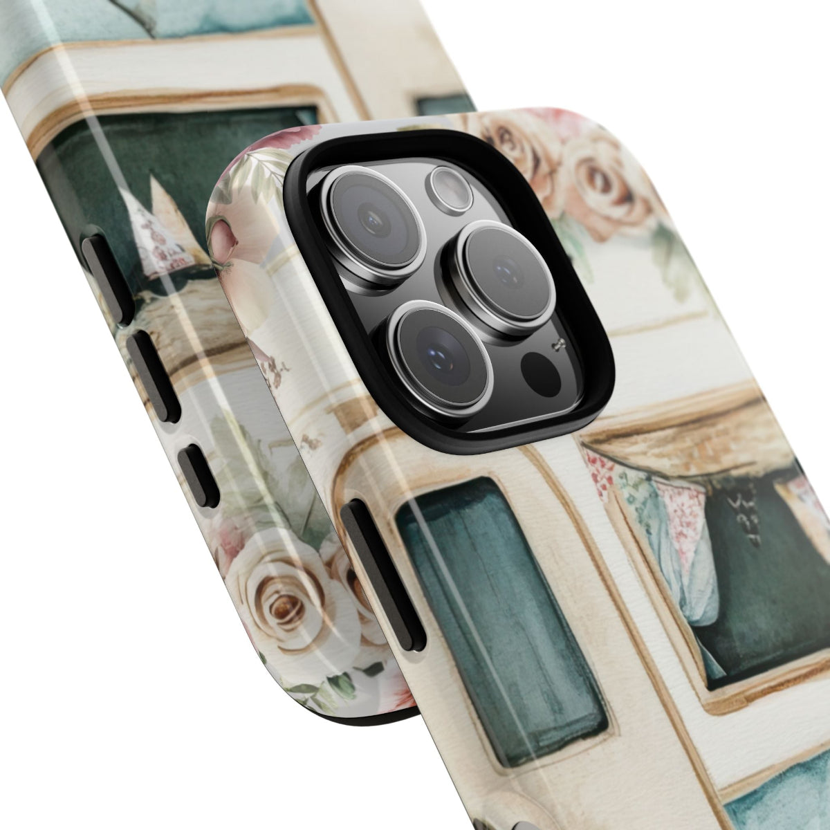 Pick Me Up At 8 Tough Phone Case – Slim, impact-resistant case with vintage watercolor camper and floral scene, available in glossy or matte finish.