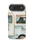 Pick Me Up At 8 Tough Phone Case – Slim, impact-resistant case with vintage watercolor camper and floral scene, available in glossy or matte finish.