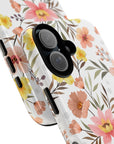 Floral Suit On Tough Phone Case - Floral Suit Tough Case with Small Floral Designs and Yellow Flowers