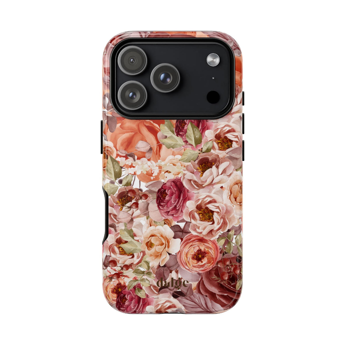 Fall delight Tough Phone Case featuring floral designs in fall aesthetic from our collection Toffee Latte