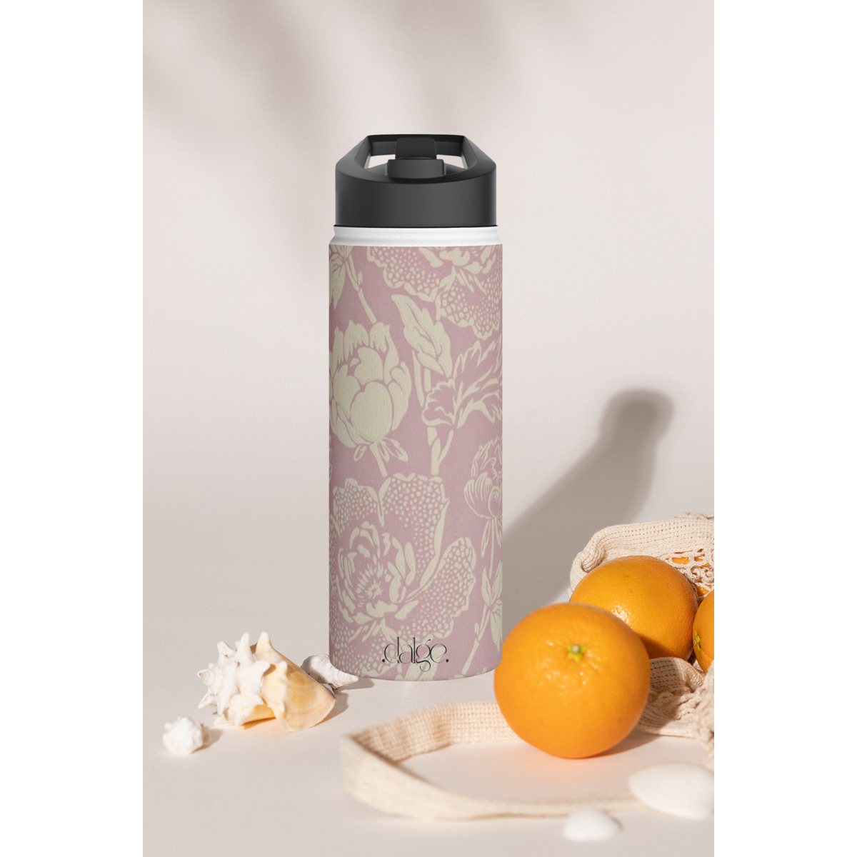 Pastel Floral Stainless Steel Water Bottle, Pastel Floral Water Bottle, Floral Vintage Design Drinkware, vintage Drinkware, Trendy water bottle-Mug-Dalge