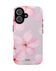 My Bouquet Tough Phone Case | Floral Tough Phone case featuring Pastel Pink Flowers on Pinkish Background 