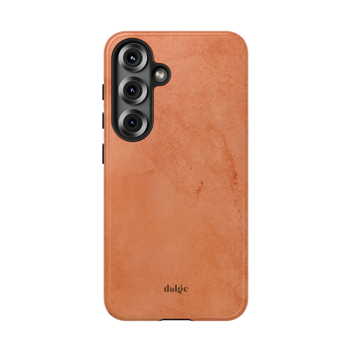 Solid dark orange Tough Phone Case with rustic rusty lines, part of the Pumpkin Pie collection for a rugged and seasonal style.