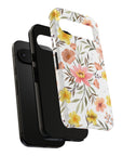 Floral Suit On Tough Phone Case - Floral Suit Tough Case with Small Floral Designs and Yellow Flowers