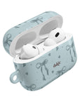 My Blues AirPods Case highlighting the case’s elegant blue finish with whimsical bows and hearts, perfect for a feminine, vintage-inspired look.