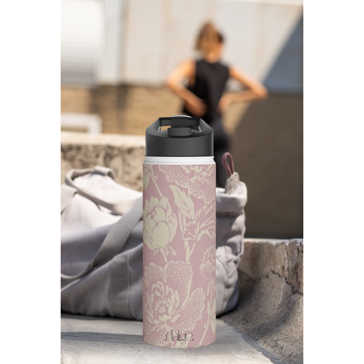 Pastel Floral Stainless Steel Water Bottle, Pastel Floral Water Bottle, Floral Vintage Design Drinkware, vintage Drinkware, Trendy water bottle-Mug-Dalge