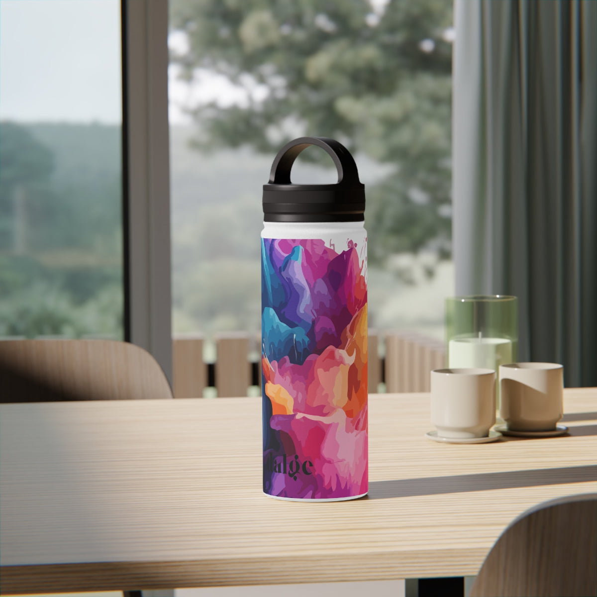 Spring&#39;s Palette Stainless Steel Water Bottle - Leakproof with Handle Lid