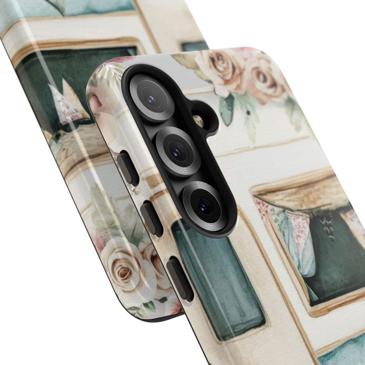 Pick Me Up At 8 Tough Phone Case – Slim, impact-resistant case with vintage watercolor camper and floral scene, available in glossy or matte finish.