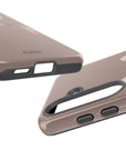 Creme Brulle Tough Phone Case from our Fall Collection Toffee Latte featuring a Taupe Color 
