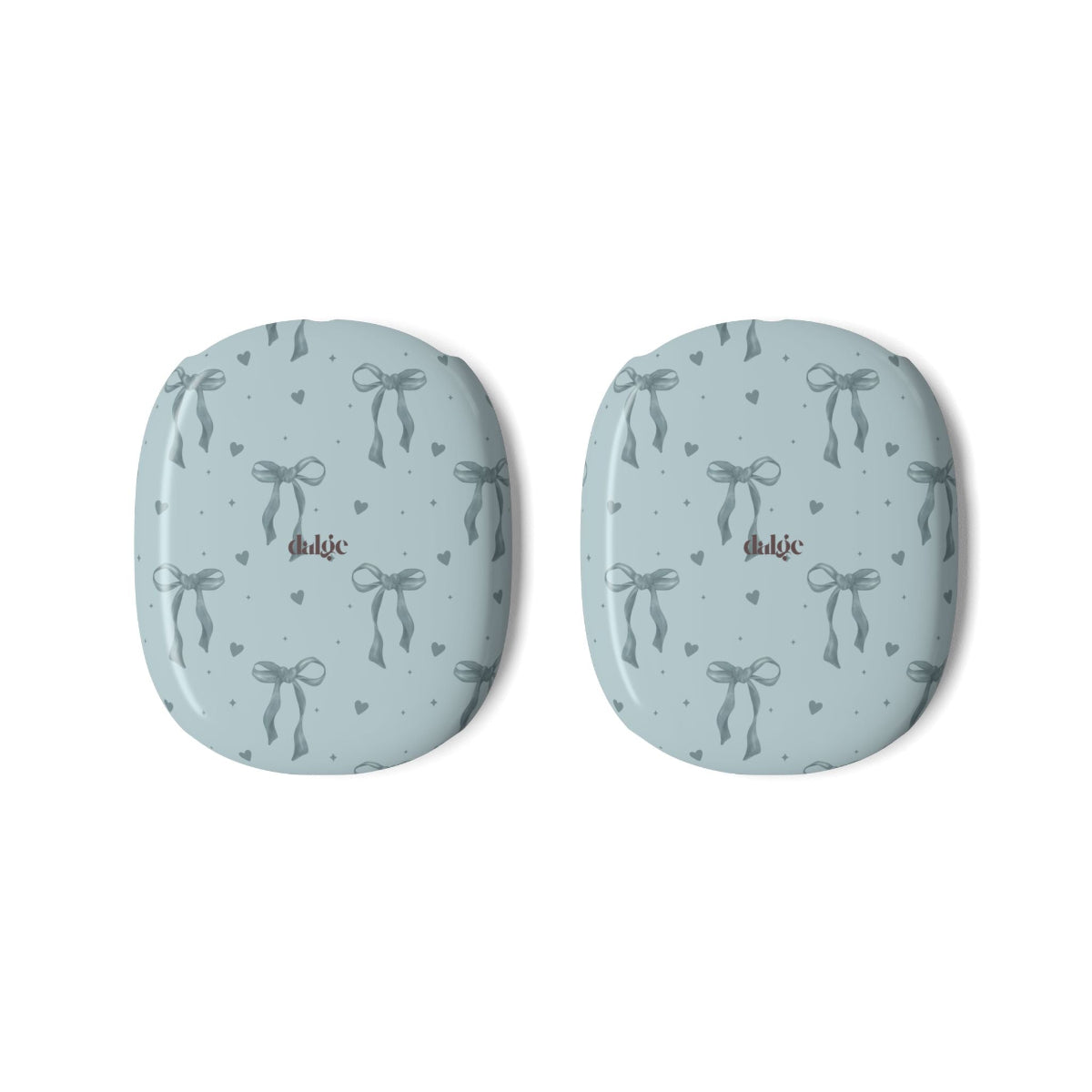 My Blues AirPods Max  cases with a smooth, glossy finish decorated with scattered hearts and bows, offering elegant protection for AirPods Max.
