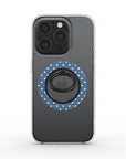 Maths Test Phone Ring Holder in glossy dusty blue color with white dots  | Stylish & Secure Grip and Stand