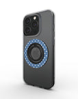 Maths Test Phone Ring Holder in glossy dusty blue color with white dots  | Stylish & Secure Grip and Stand