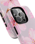 My Bouquet Tough Phone Case | Floral Tough Phone case featuring Pastel Pink Flowers on Pinkish Background 