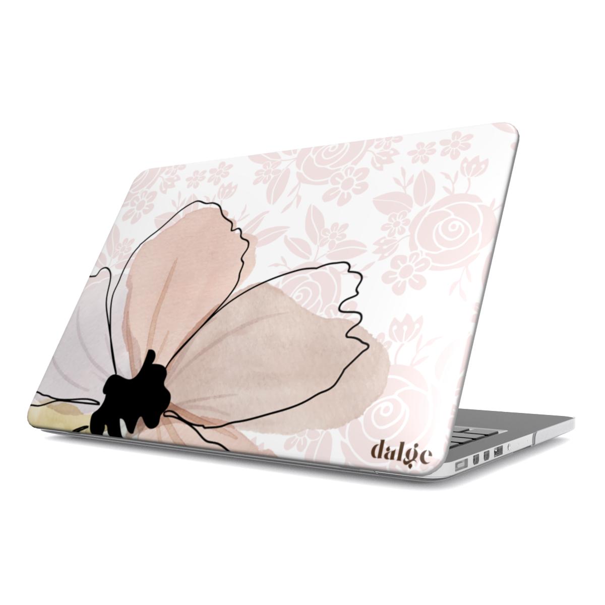 Flower Party MacBook Case featuring pastel Flowers on white background fully protecting your MacBook