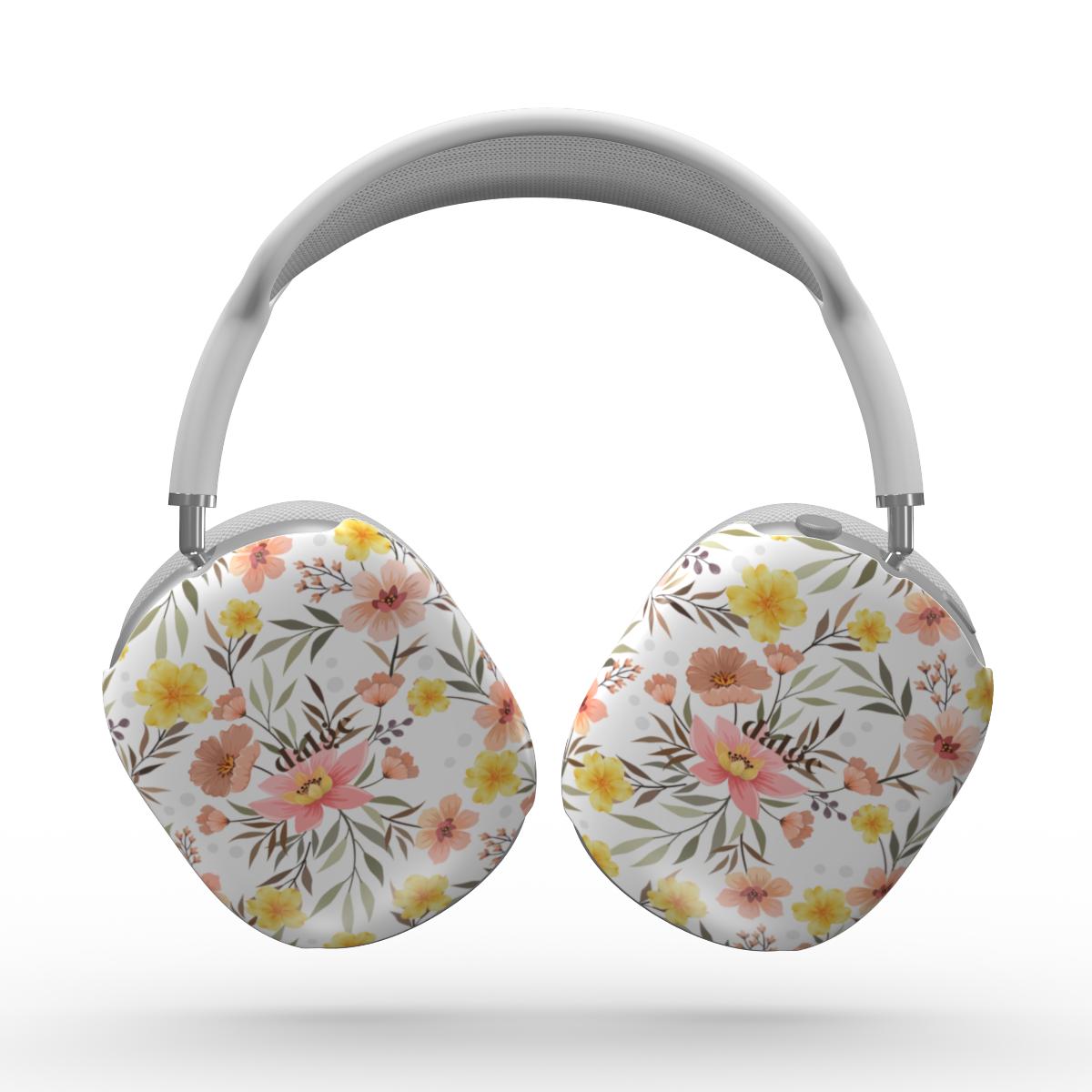 Floral-patterned AirPods Max  on a white background