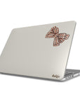 Fall Wedding MacBook Case | Elegant Beige Matte with Plaid Bow Design