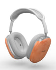Vibrant orange Pumpkin Pie AirPods Max case from the Toffee Latte collection featuring rustic rusty lines for seasonal style and protection