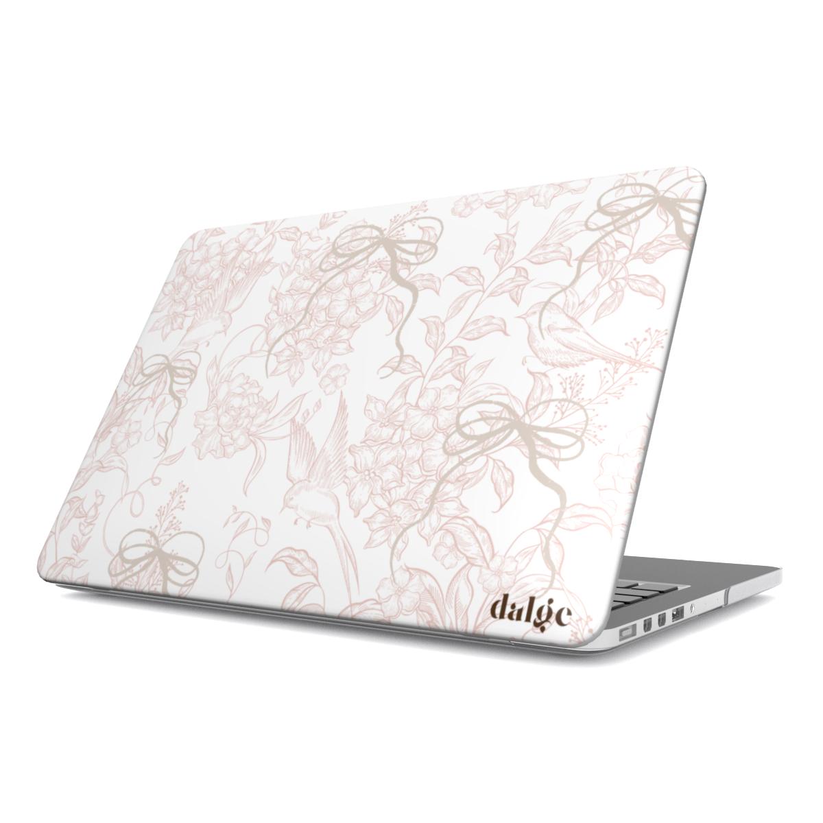 Delicate floral pattern on a lightweight, protective Pale Bouquet MacBook case with soft blush tones and lasting non-fade prints.