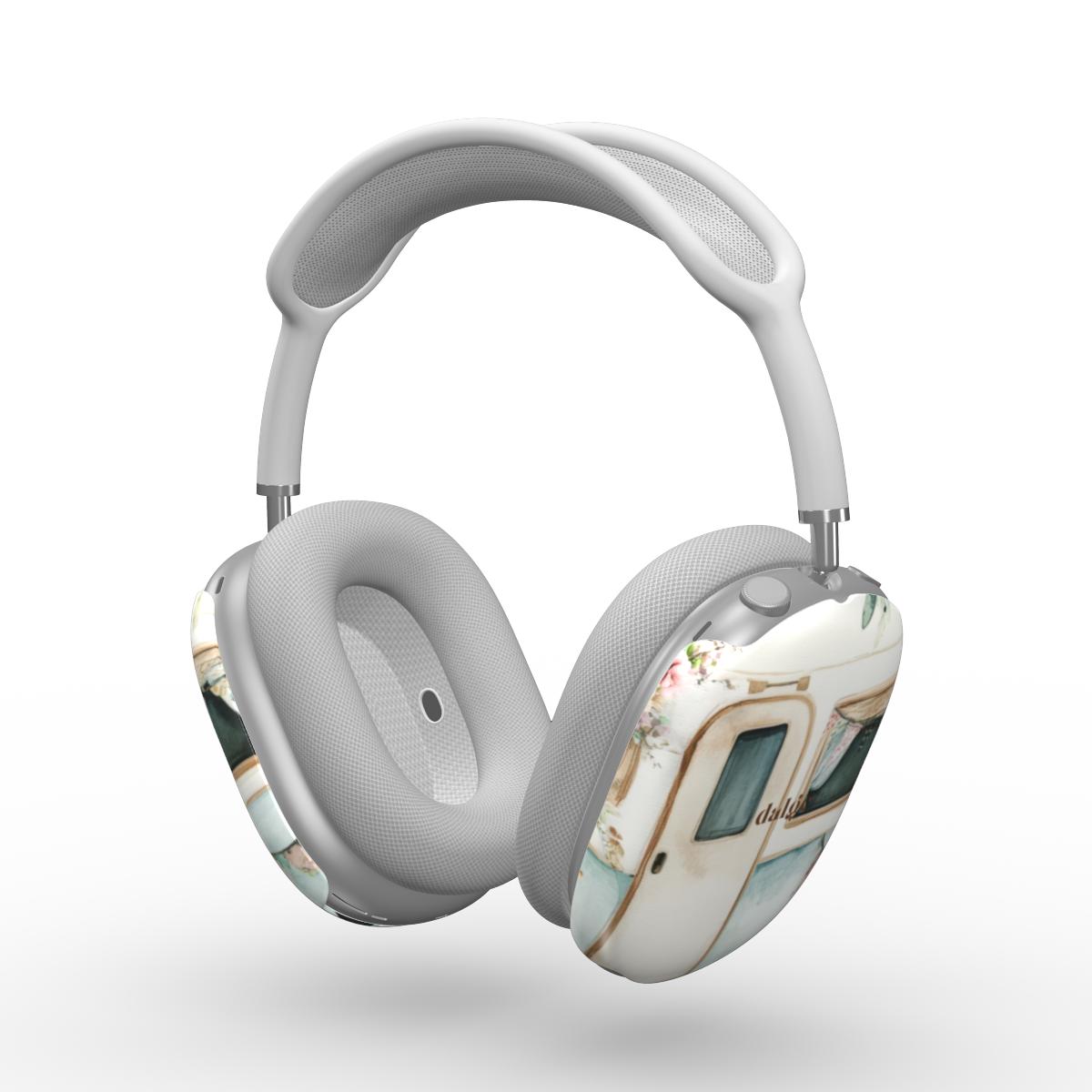 Pick Me Up At 8 AirPods Max Cases with vintage camper art, slim, glossy polycarbonate, lightweight, and scratch-resistant.