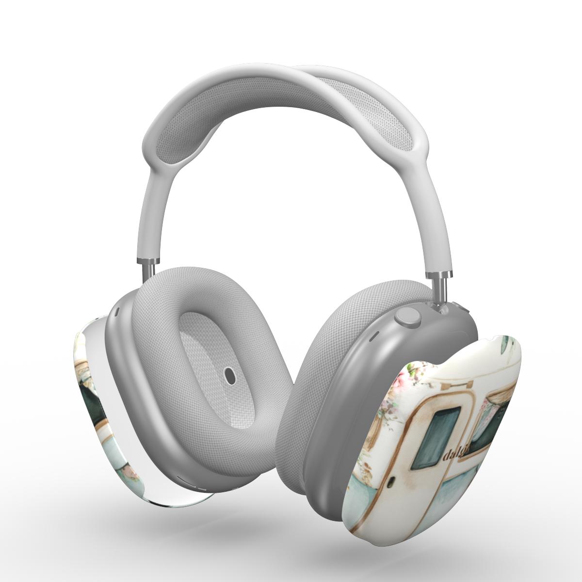 Pick Me Up At 8 AirPods Max Cases with vintage camper art, slim, glossy polycarbonate, lightweight, and scratch-resistant.