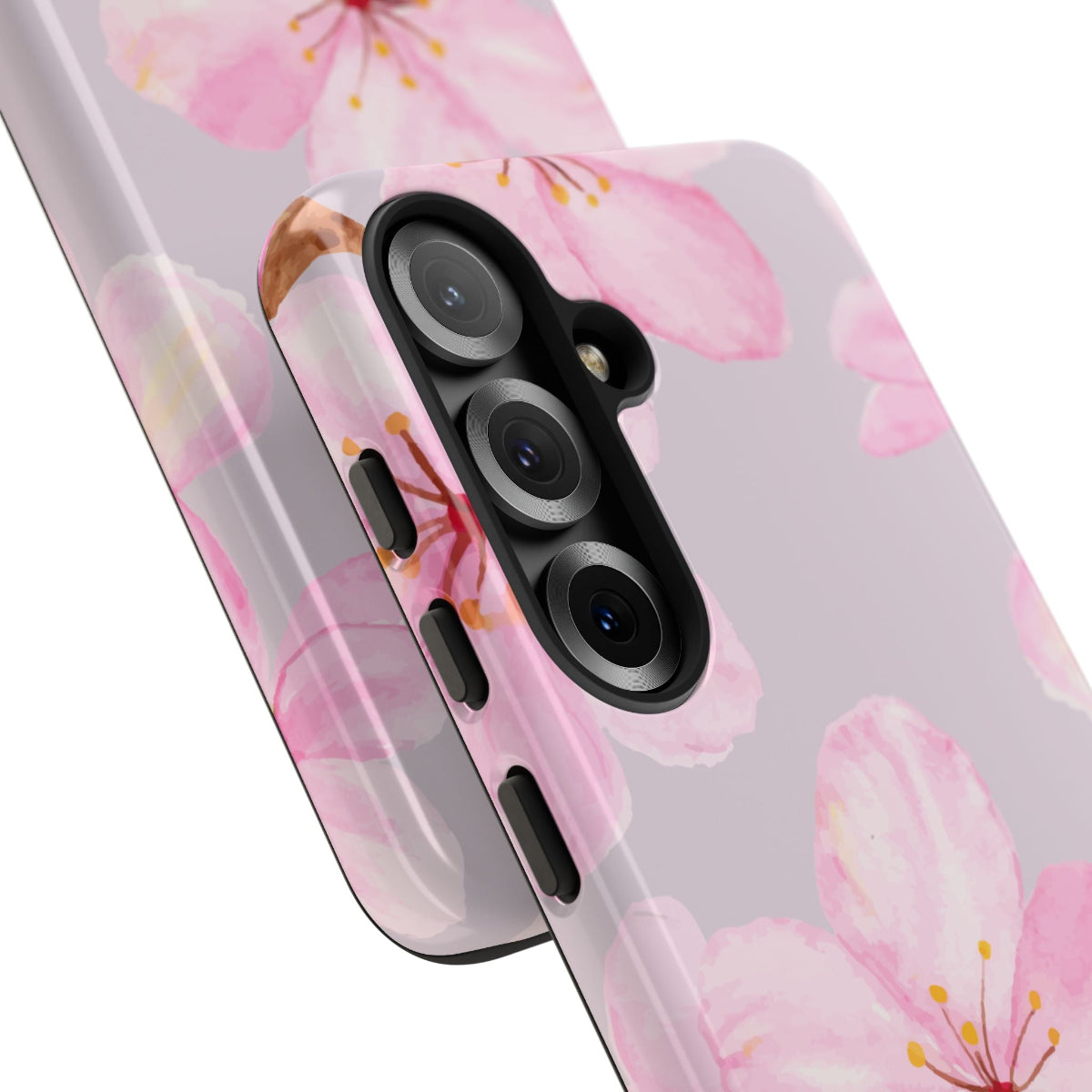 My Bouquet Tough Phone Case | Floral Tough Phone case featuring Pastel Pink Flowers on Pinkish Background 